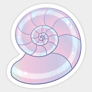 Purple Iridescent Nautilus Shell Sticker